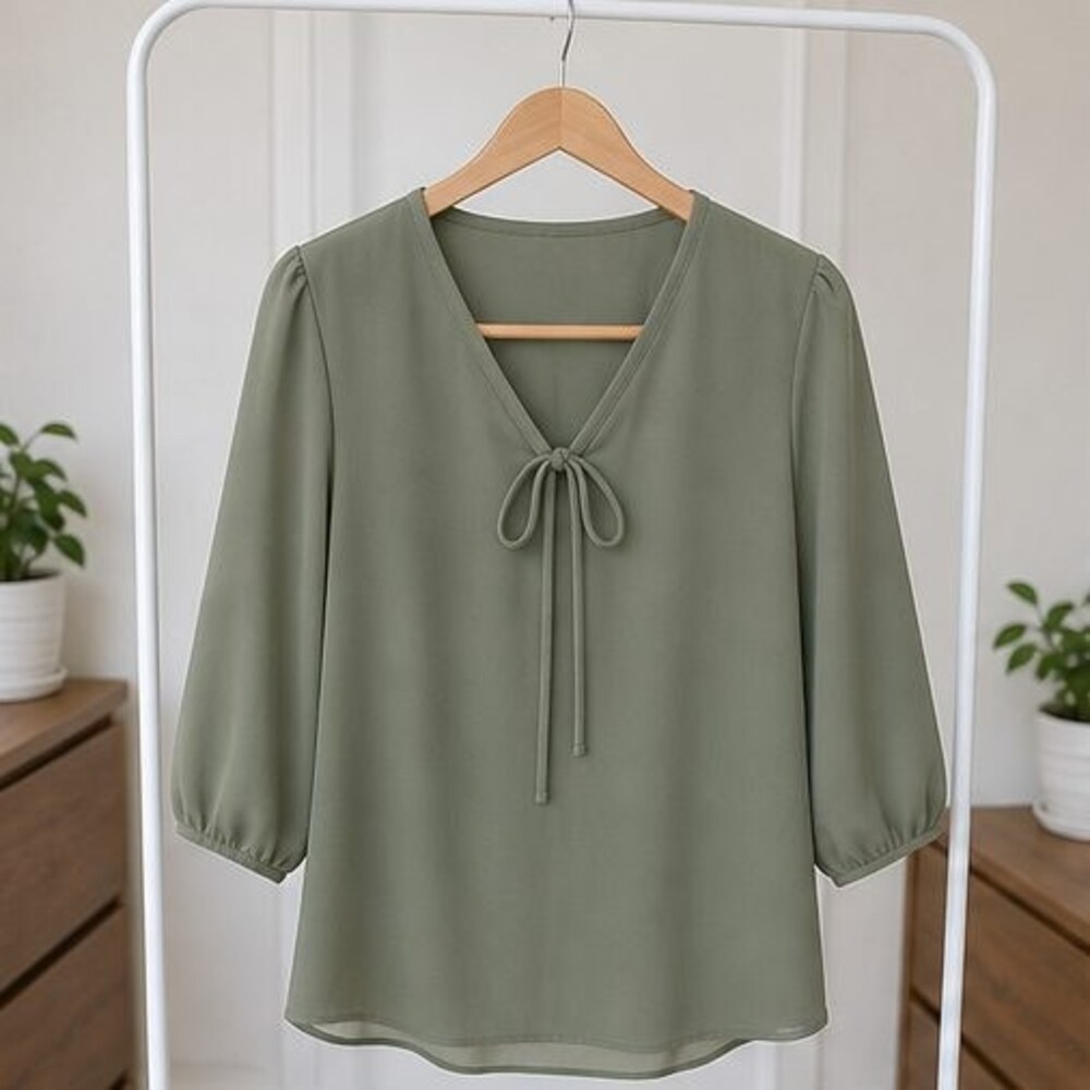 Rust V Neck Top
